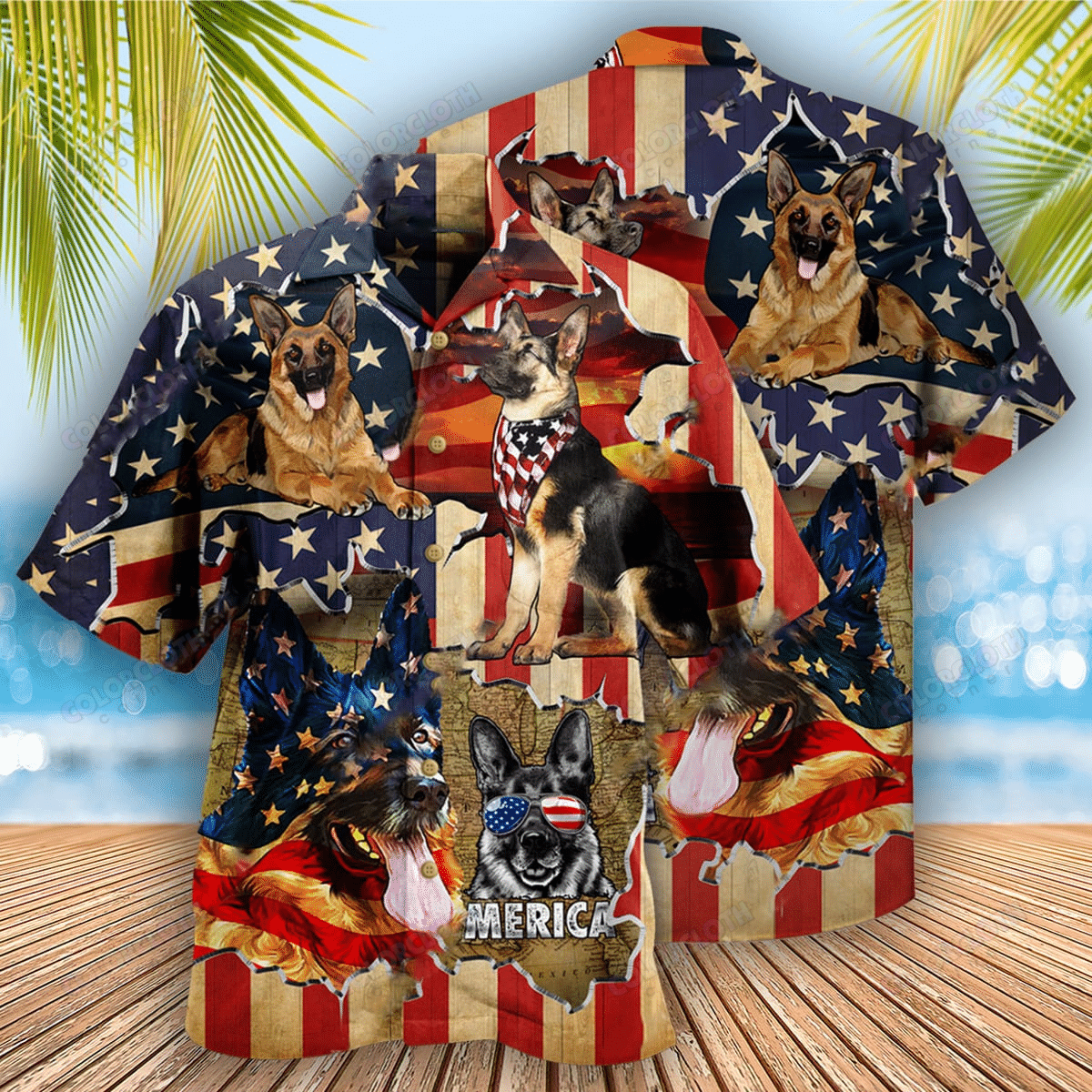 Dog America Protected By German Shepherd Hawaii Shirt Ha92440