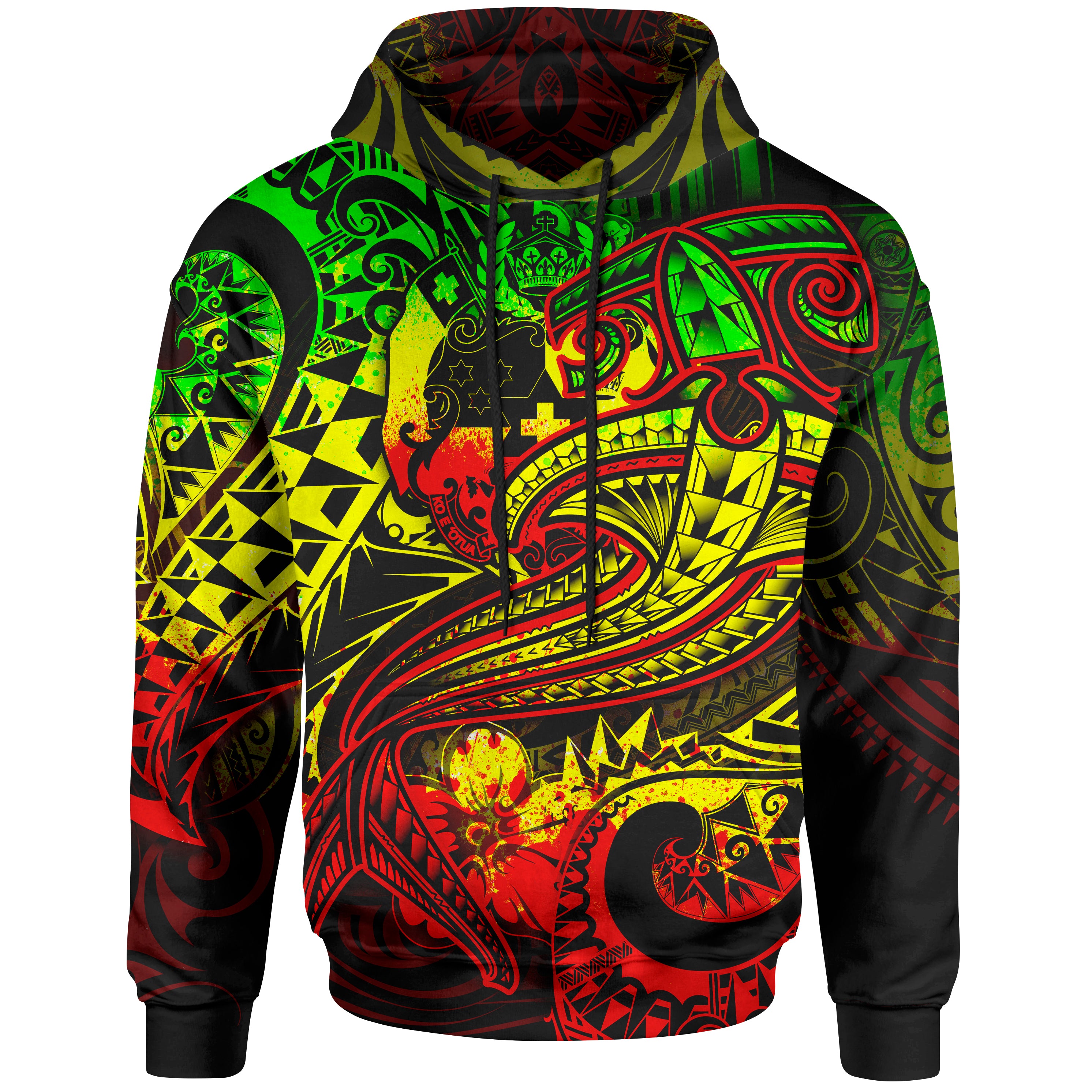 Tonga Hoodie – Reggae Shark Polynesian Tattoo – BN18