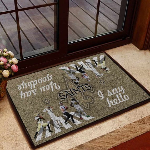 New Orleans Saints Vintage Design Classic Custom Name Entrance Doormat Rug