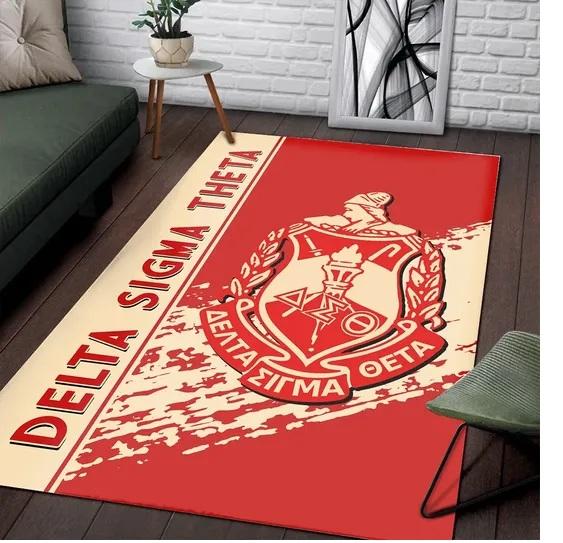 Delta Sigma Theta 1913 Emblem Crimson And Cream Rug