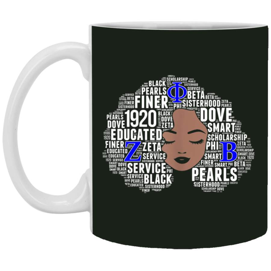 Womens Zeta 1920 African Women Educated Dove Afro Hair Words Mug