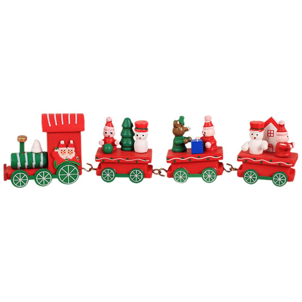Christmas Wooden Train Merry Christmas Ornaments Christmas Decorations For Home Table 2021 Noel Navidad Xmas Gifts New Year 2022 alx