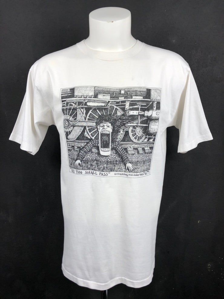 Vintage 90S 1990 Bad Bob Screaming Man Under The Train Shirt