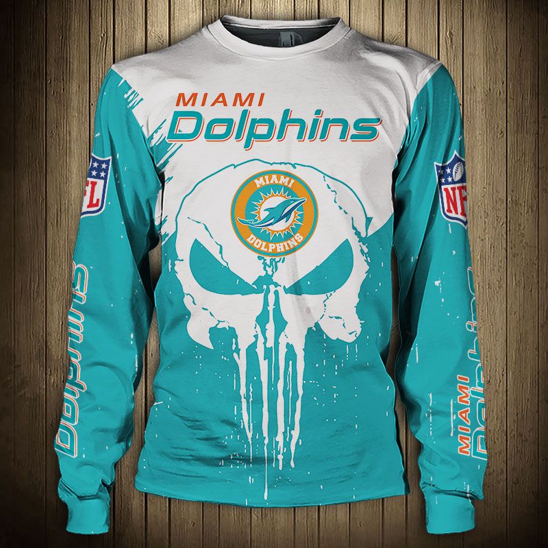 Men’S Miami Dolphins Sweatshirt Punisher On Sale