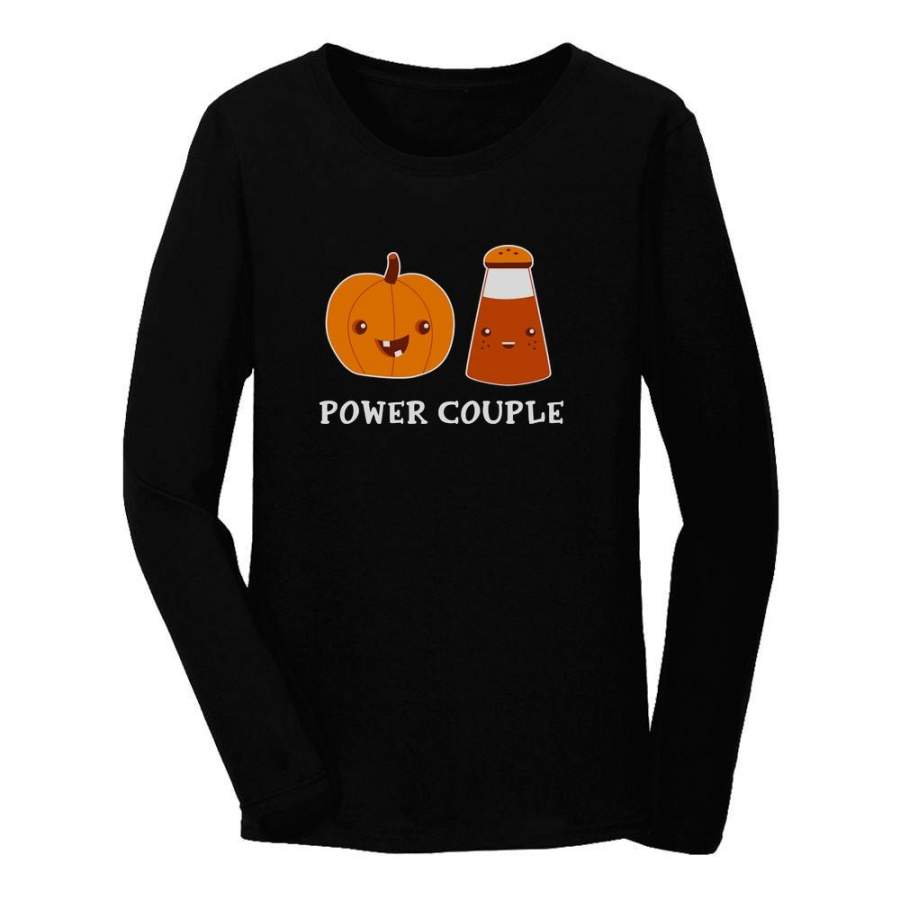 Pumpkin Spice Power Couple Women Long Sleeve T-Shirt