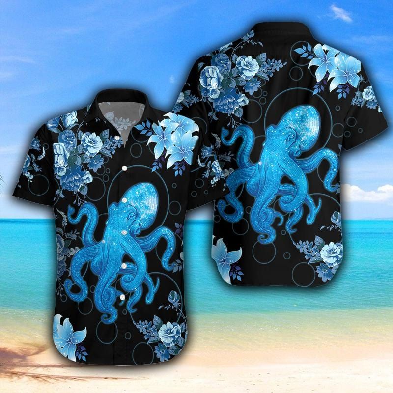 Felacia Octopus Tropical Black Blue Hawaiian Ha10782