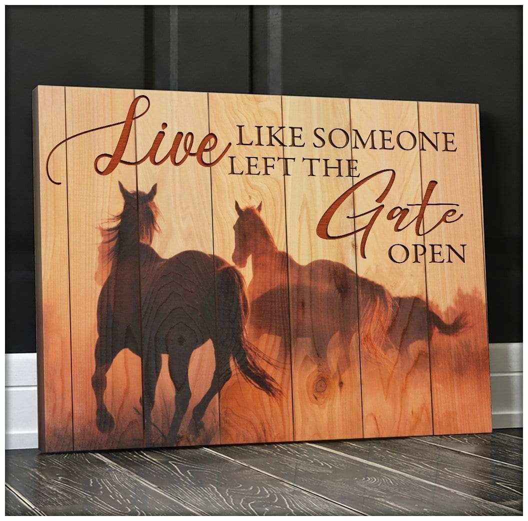 Canvas – Horse – The Gate Open Gift For Family, Wall Art Decor, Canvas Print, Home Decor