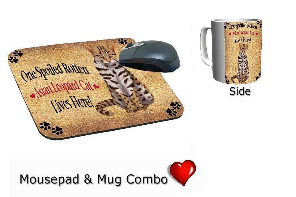 Asian Leopard Spoiled Rotten Cat Mug & Mousepad Combo Gift Set