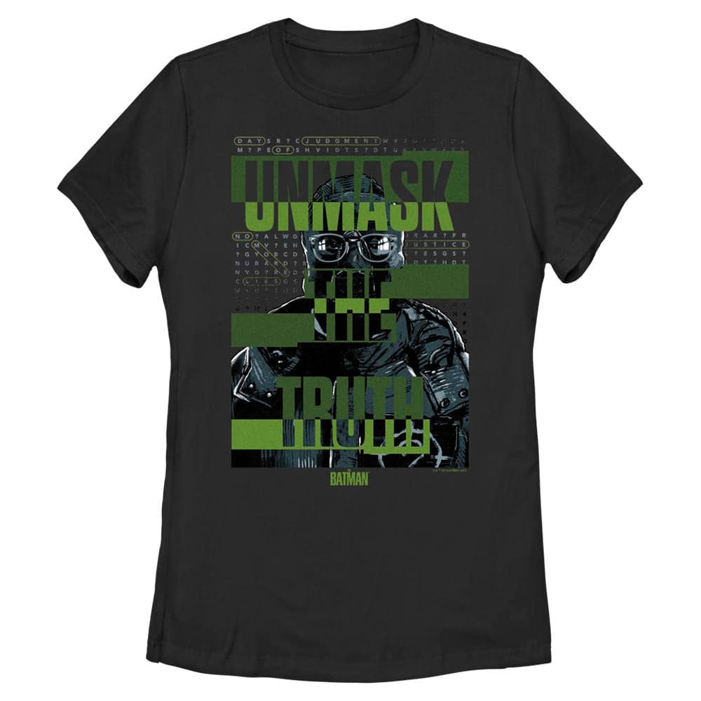 Unmask The Truth – The Batman Black Women’S Cut Tee