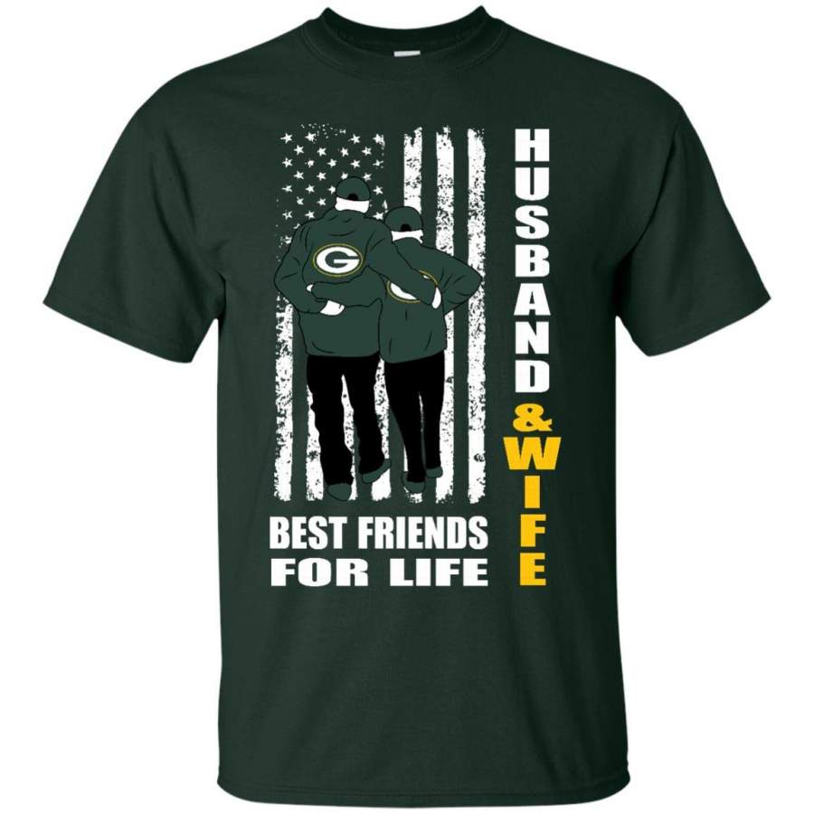 Husband And Wife Best Friends For Life Green Bay Packers T Shirt