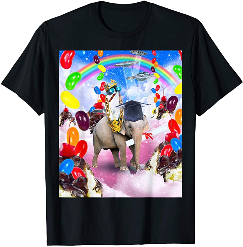 Cat Riding Elephant With Sundae T-Shirt