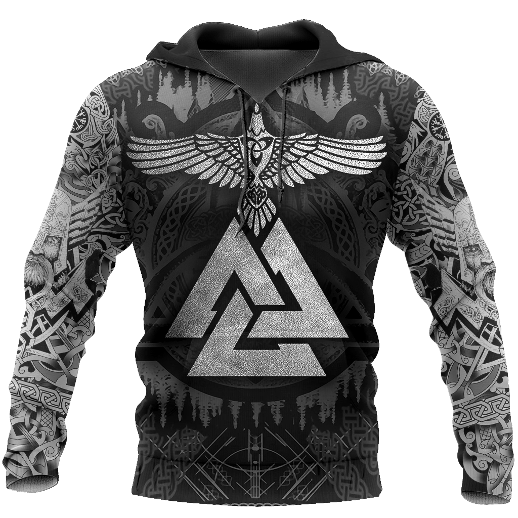 3D All Over Printed Vikings Huginn Pullover