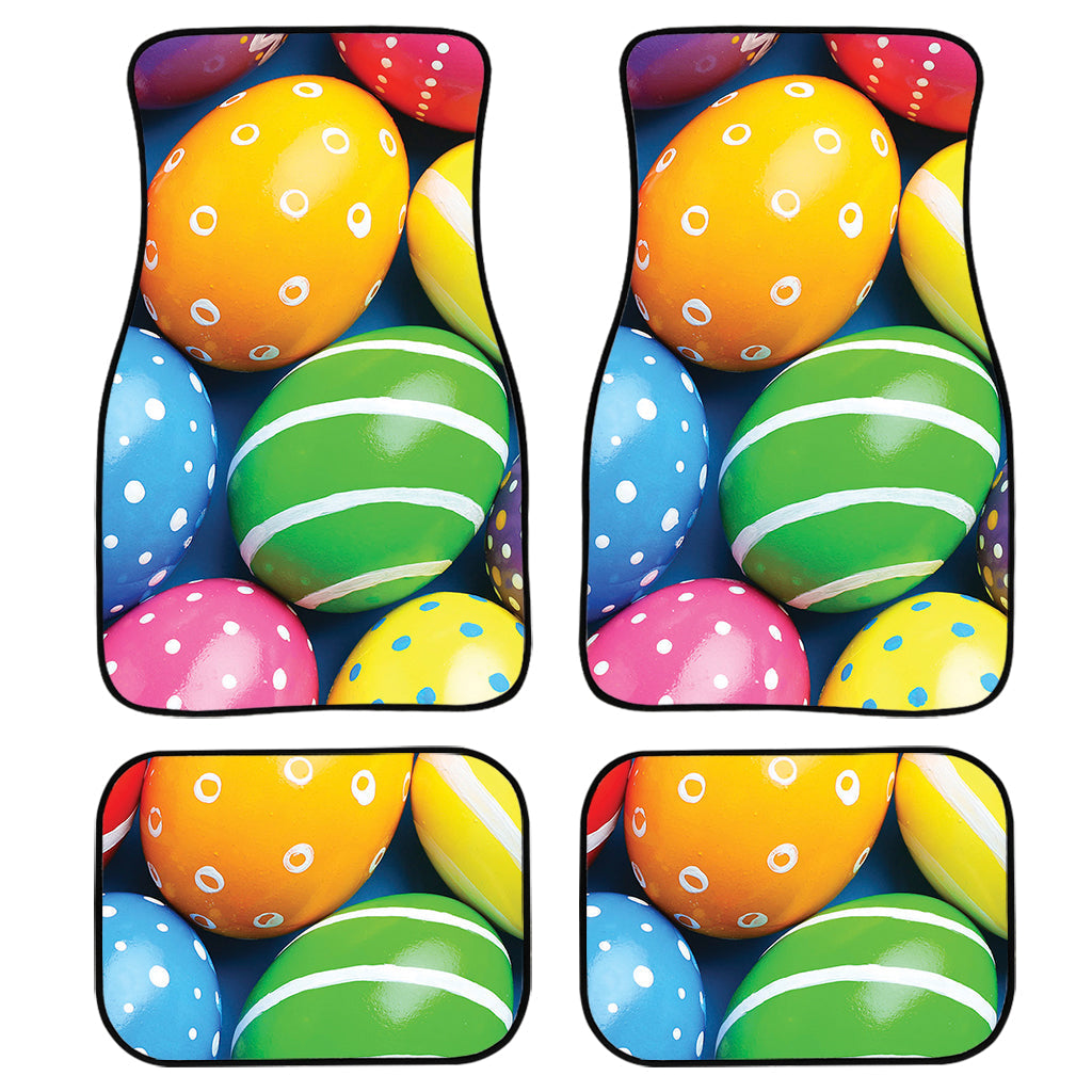 Colorful Easter Eggs Print Front And Back Car Floor Mats, Front Car Mat