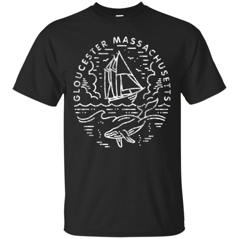 Gloucester Ma Schooner Whale Design Long Sleeve T-shirt Sweatshirt Hoodie