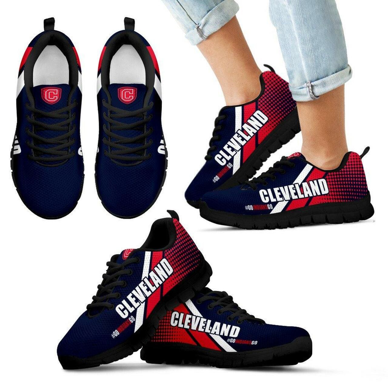 Go Cleveland Indians Sneakers Sneaker Running Shoes For Men, Women Shoes14823