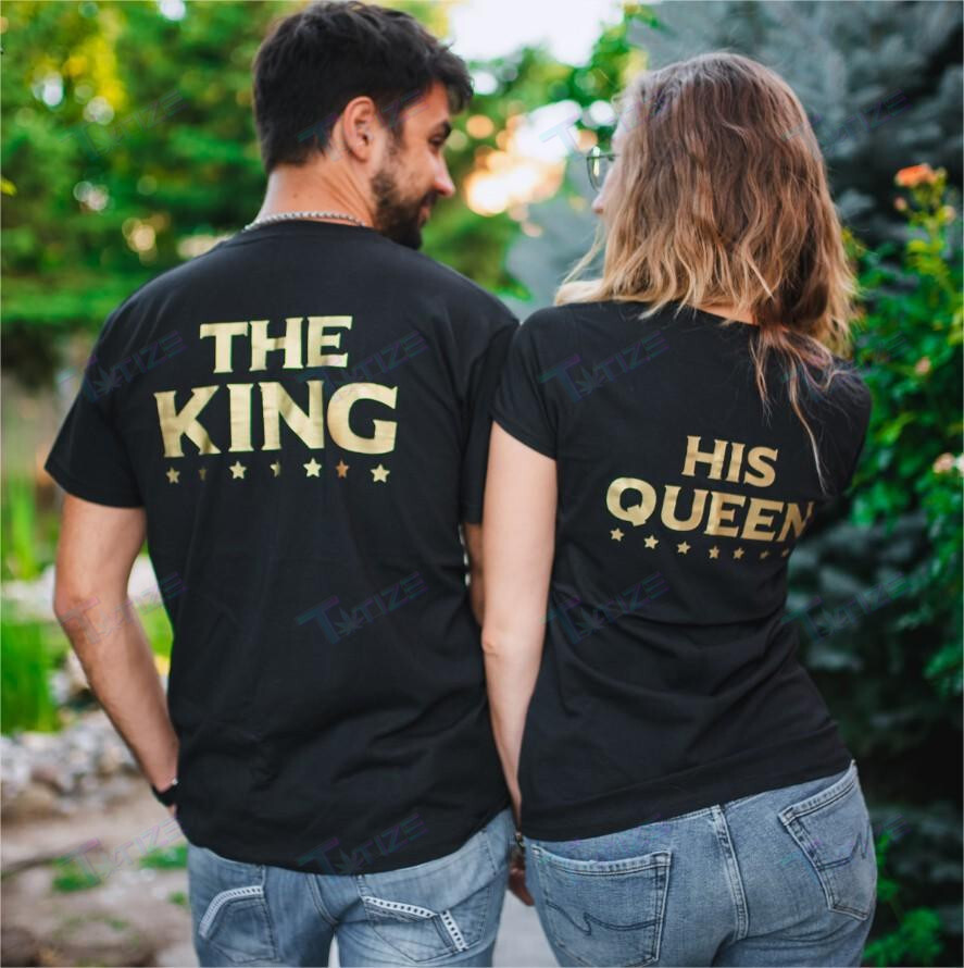 Couple Matching Shirts Black King & Queen Couple Gift Graphic Unisex T Shirt, Sweatshirt, Hoodie Size S – 5Xl