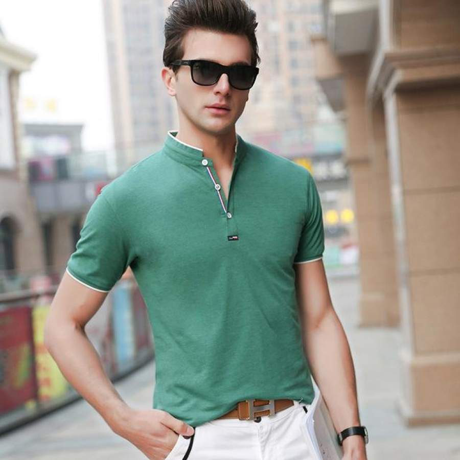 Polo Shirt Men Collar Men Summer Polo Shirt Short Sleeve Streetwear Slim Fit Men Clothes