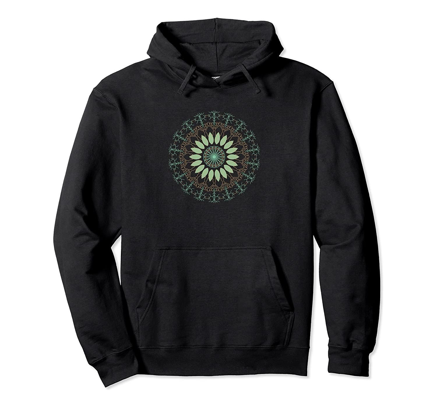 Vintage Illustrated Leaves & Nature Mandala Zen Design Pullover Hoodie, T-Shirt, Sweatshirt, Tank Top, Racerback, Dolman