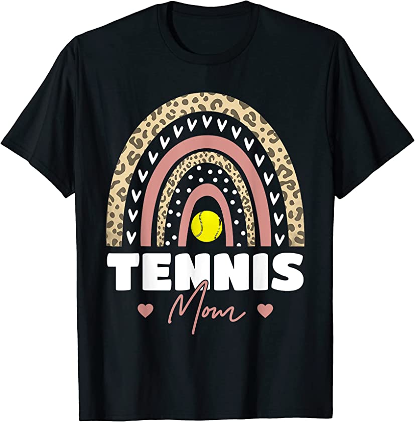 Tennis Mom Shirt Cute Leopard Rainbow Mother’s Day 2022 T-Shirt