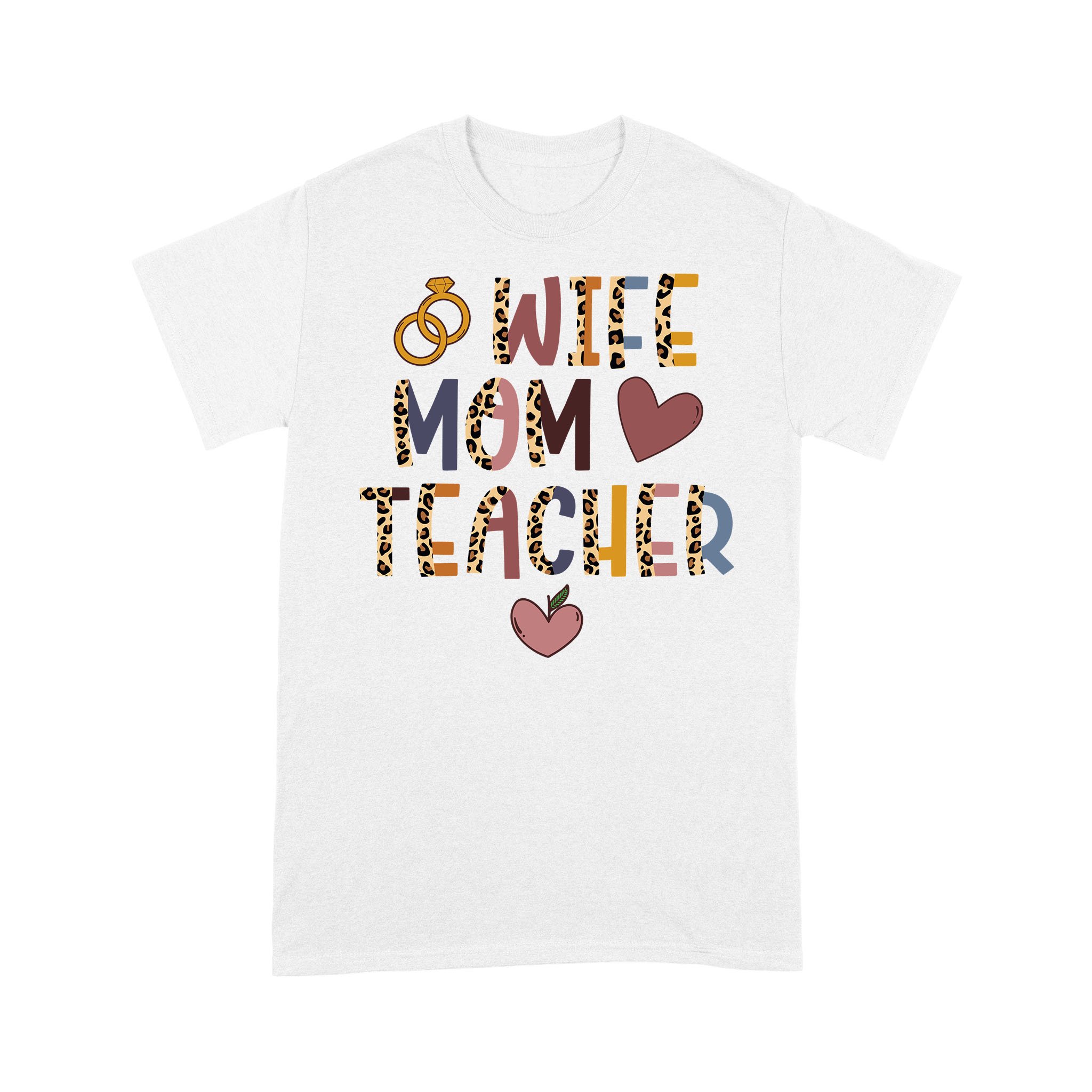 Wife Mom Teacher Boho Leopard T-Shirt – Premium T-Shirt