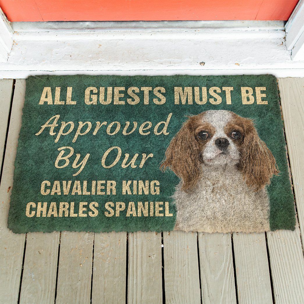 Gearhumans 3D Must Be Approved By Our Cavalier King Charles Spaniel Pinscher Custom Doormat