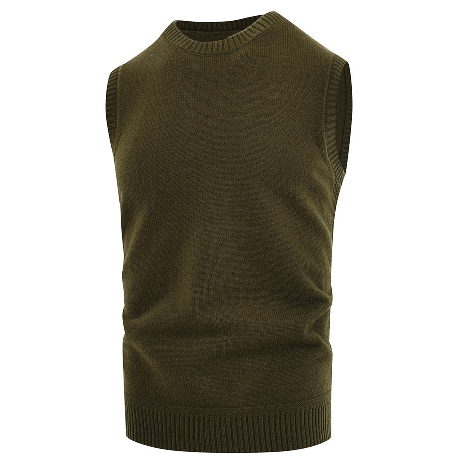 Autumn Winter New Mens Casual Slim Fit Sleeveless Round Neck Knitted Vest Sweater Men’s Formal Vest Chaleco Hombre 2021 @01 alx