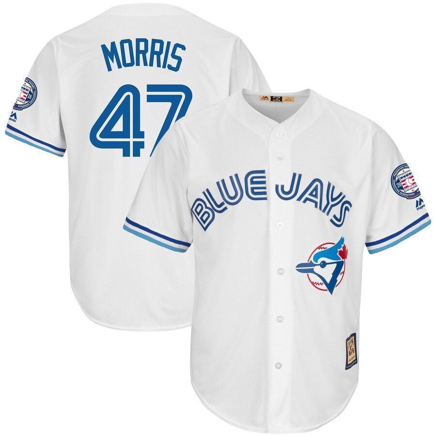 Jack Morris Toronto Blue Jays Majestic Hall Of Fame Induction Patch Cool Base Jersey White 2019