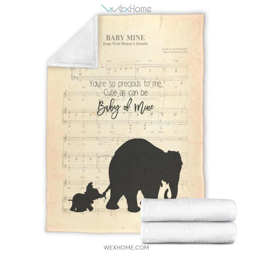 Lyric Song Mom Love Dumbo Cartoon Premium Blanket Collection W1112