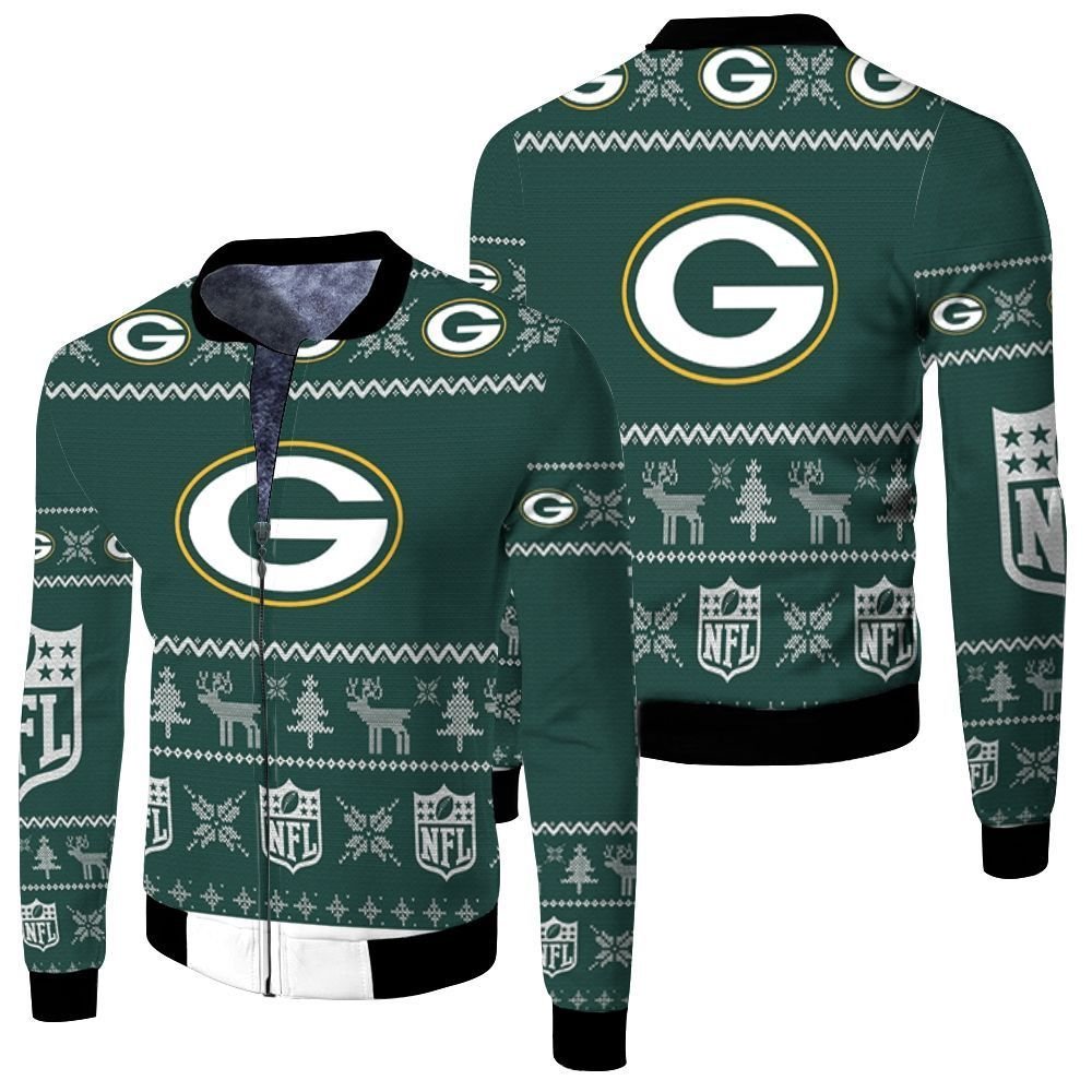 Green Bay Packers Ugly Christmas 3D Bomber Jacket