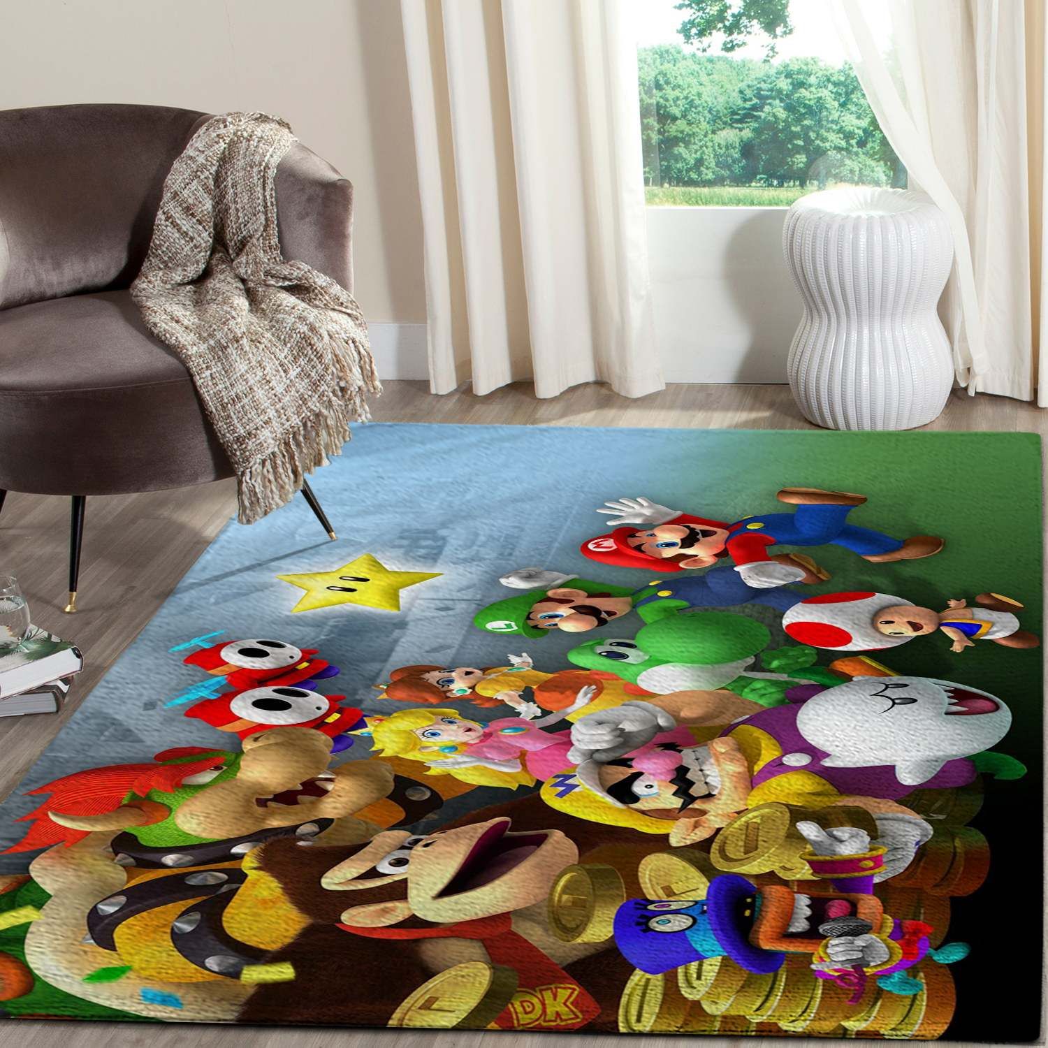 The 20 Rug Super Paper Mario Gaming Area Rugs Living Room Carpet FN041226 Christmas Gift Floor Decor