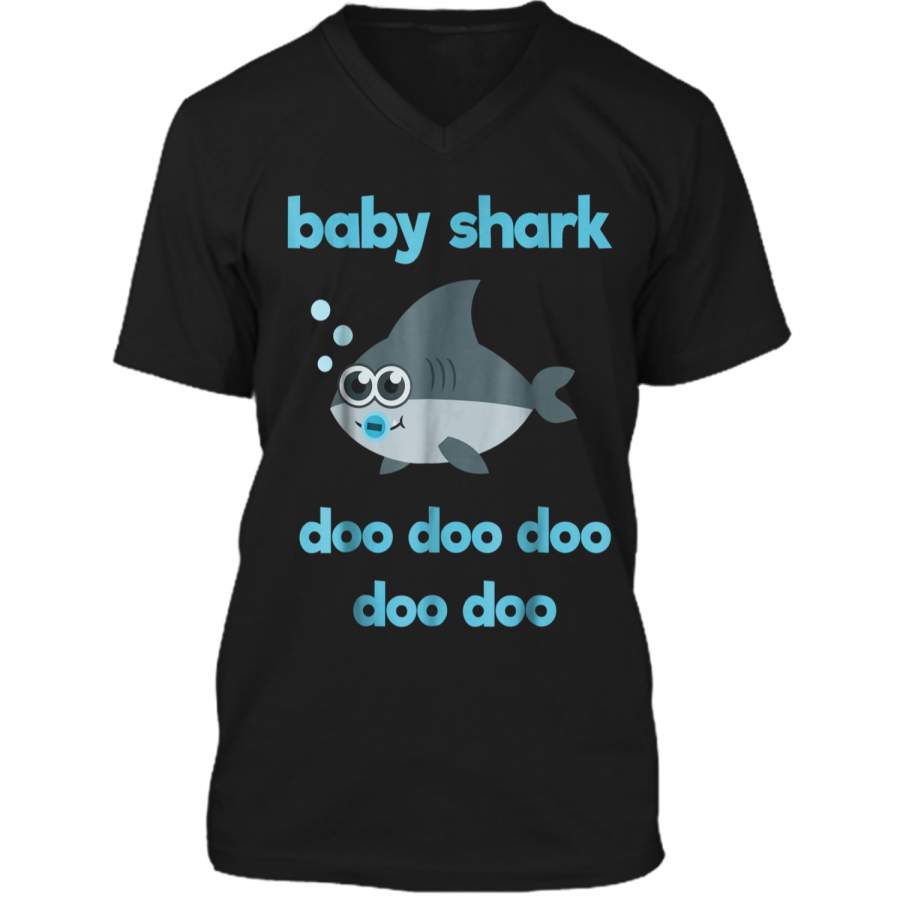 Baby Shark Doo Doo Doo Doo Shark Song  Mens Printed V-Neck T