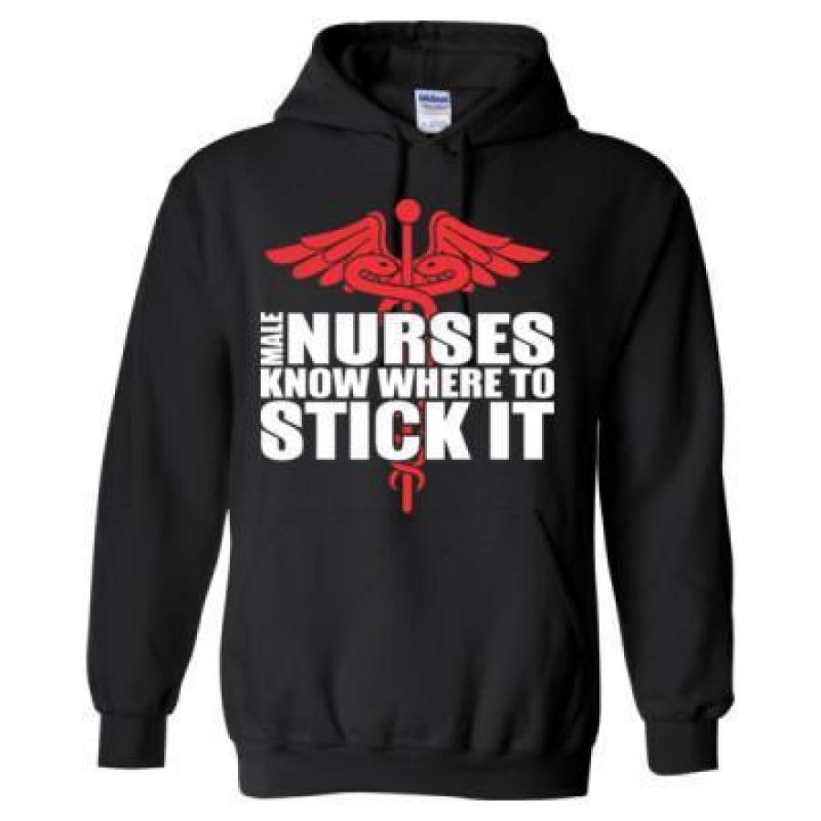 AGR Male Nurses Know Where To Stick It – Heavy Blend™ Hooded Sweatshirt