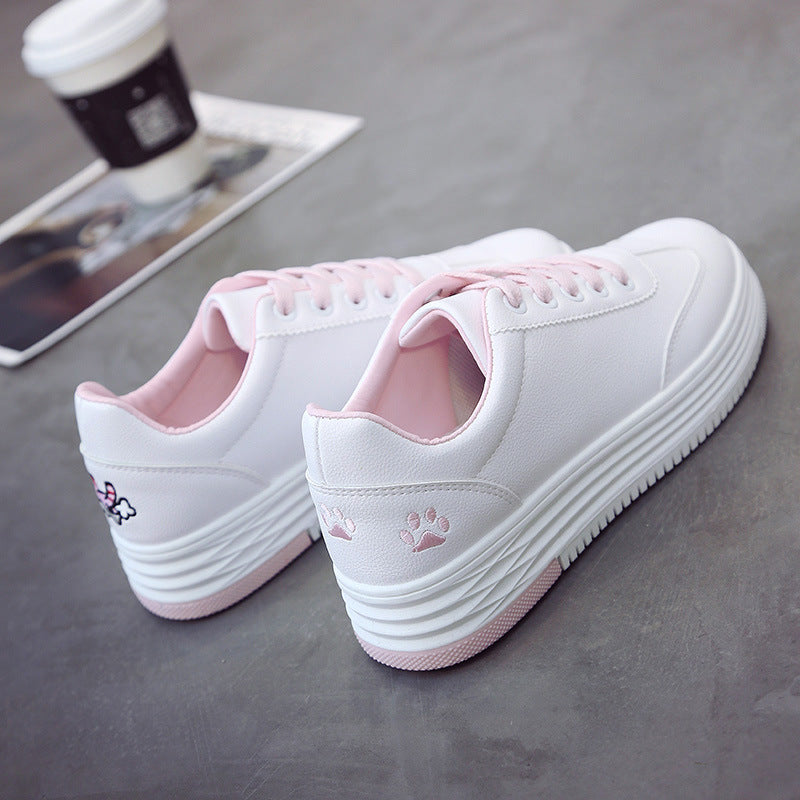 Lzzf 2018 Fashion Casual Leather Shoes Woman Kovaj Animal White Sneakers Flat 3Cm Heels Platform
