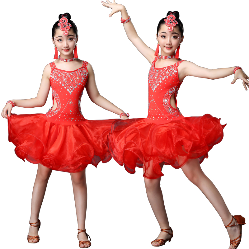 Tassels Girls Ballroom Latin Dance Clothes Kids Salsa Performance Costumes competition Girls Figure Skating Dress Rave Outfits alx