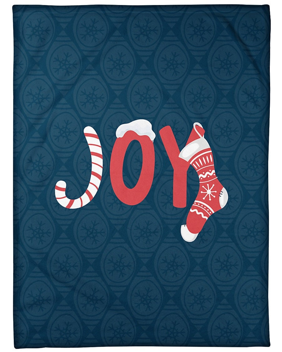 Personalized Joy Chirstmas Blanket| Sherpa Woven Blankets| Christmas Gifts