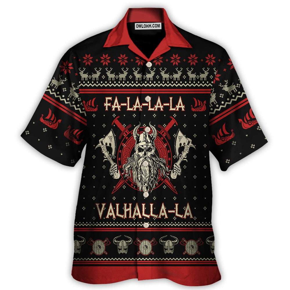 Viking Valhalla Black And Red – Hawaiian Shirt  – Owl Ohh