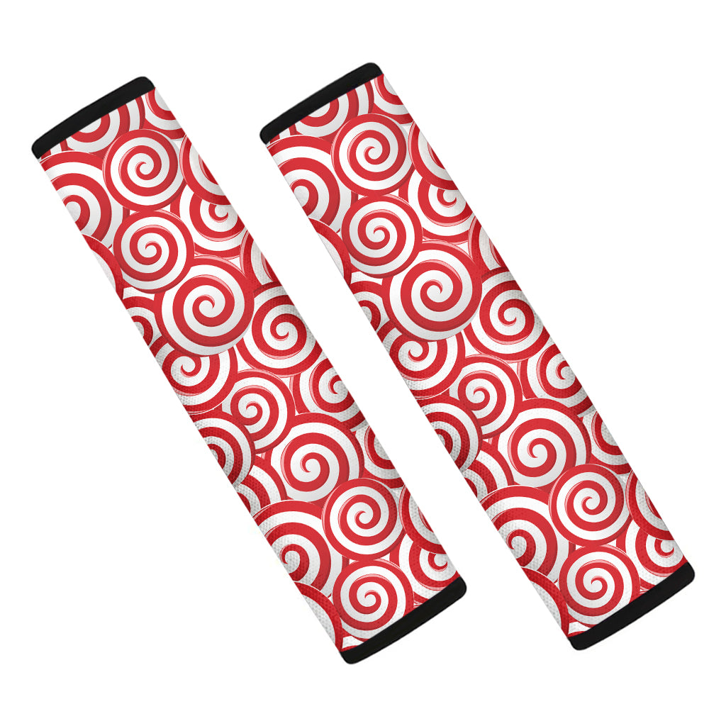 Red Lollipop Candy Pattern Print Car Seat Belt Covers