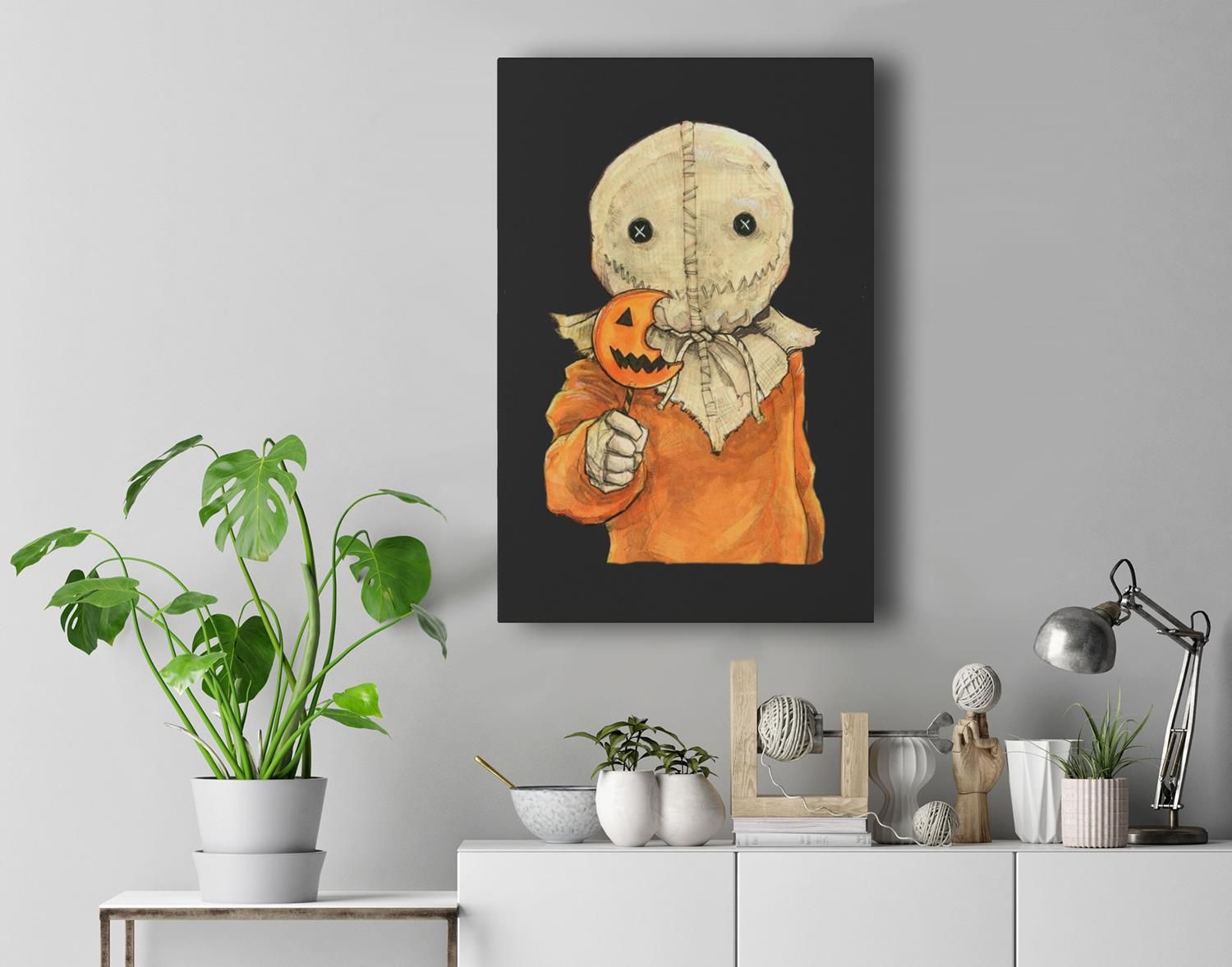 Trick R Treat Funny Cute Sam Halloween 2019 Costume Premium Wall Art Canvas Decor