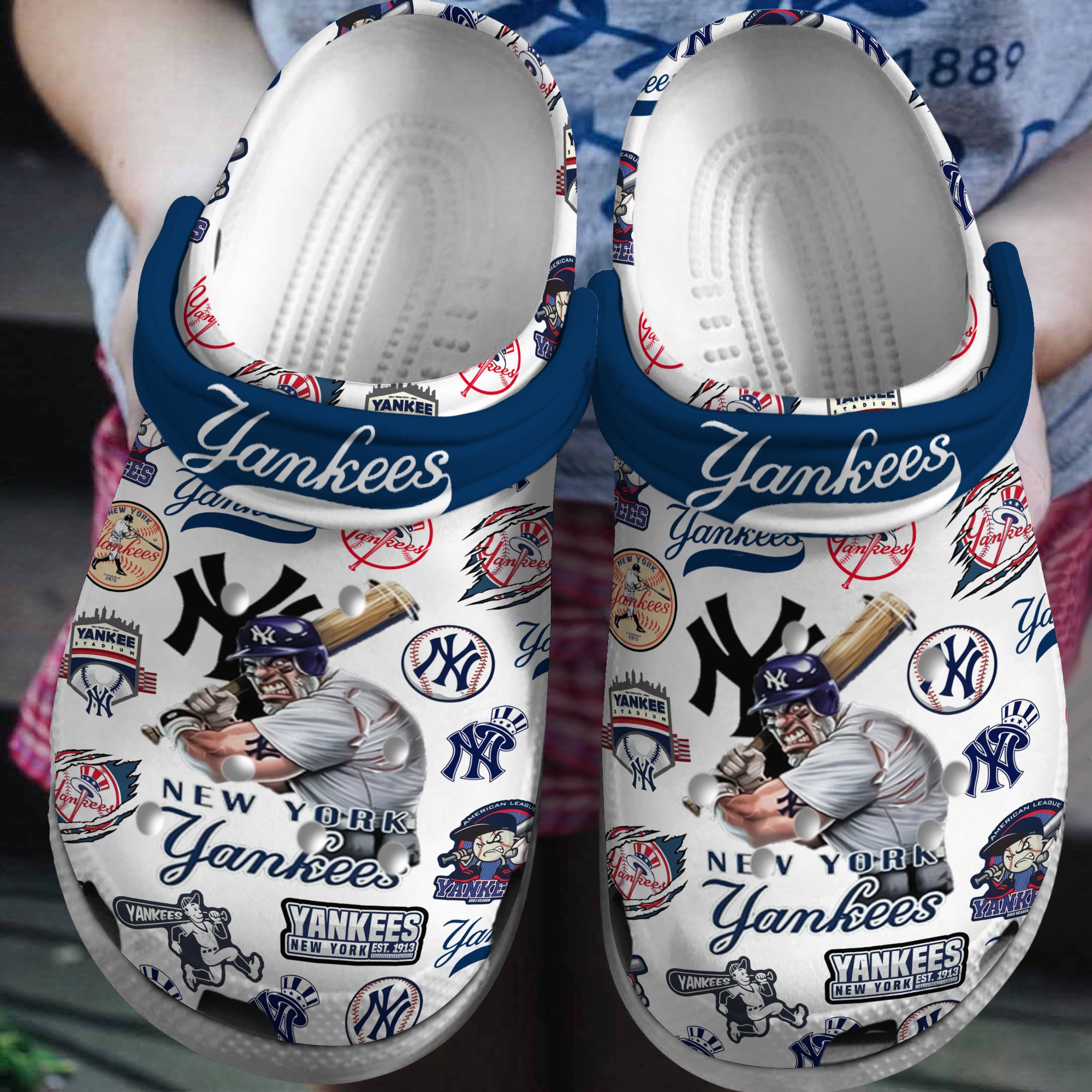 New York Yankees MLB SportCrocss Crocband Clogs Shoes Comfortable For Men Women and Kids