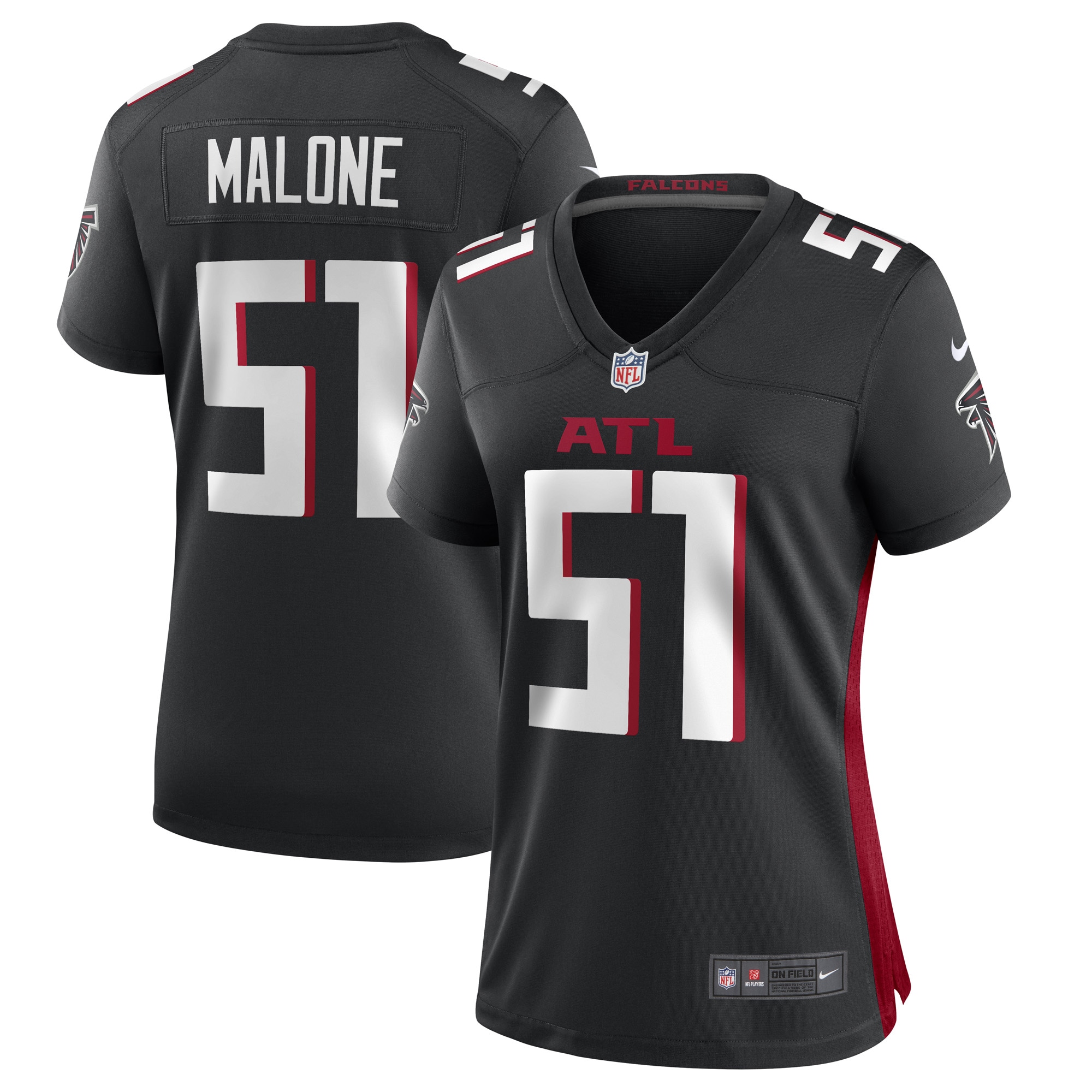 Women’s DeAngelo Malone Atlanta Falcons Black Game Player Jersey