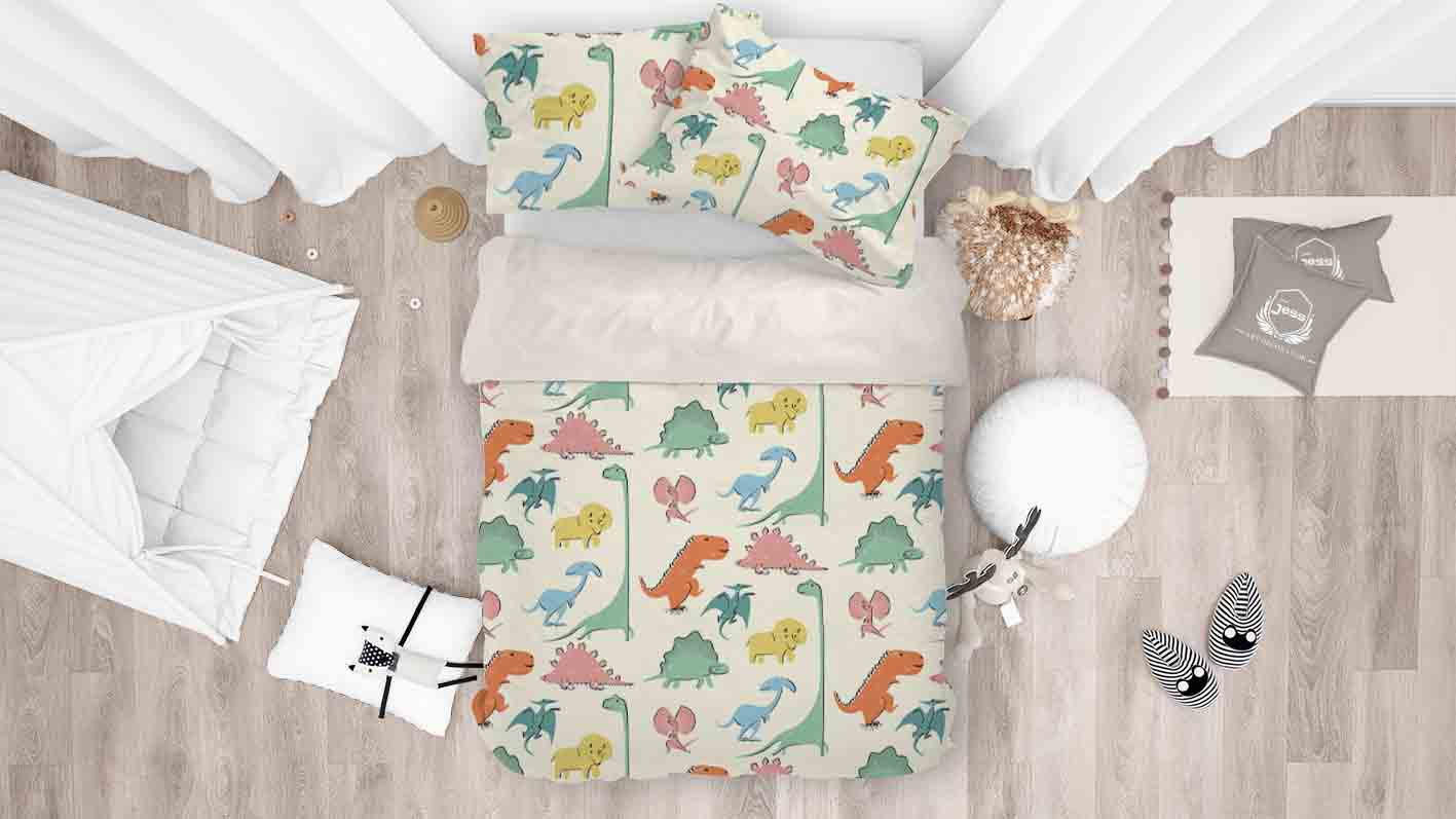 3D Dinosaur Pattern Green Quilt Cover Set Bedding Set Pillowcases 33