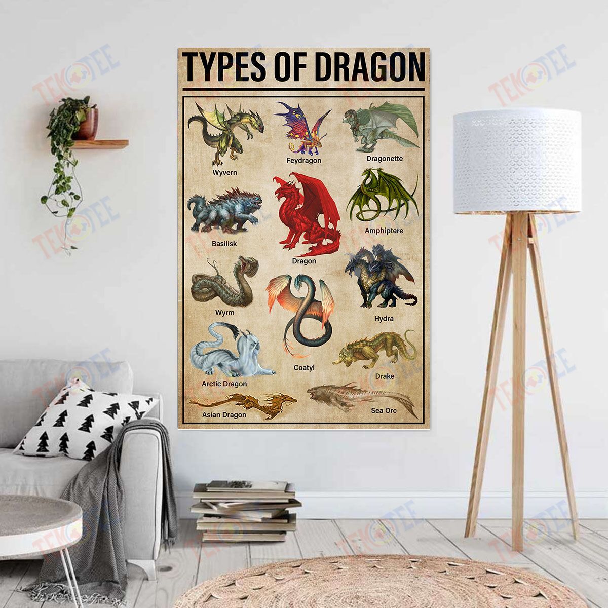 Canvas Art Prints Types Of Dragon Home Decor Canvas