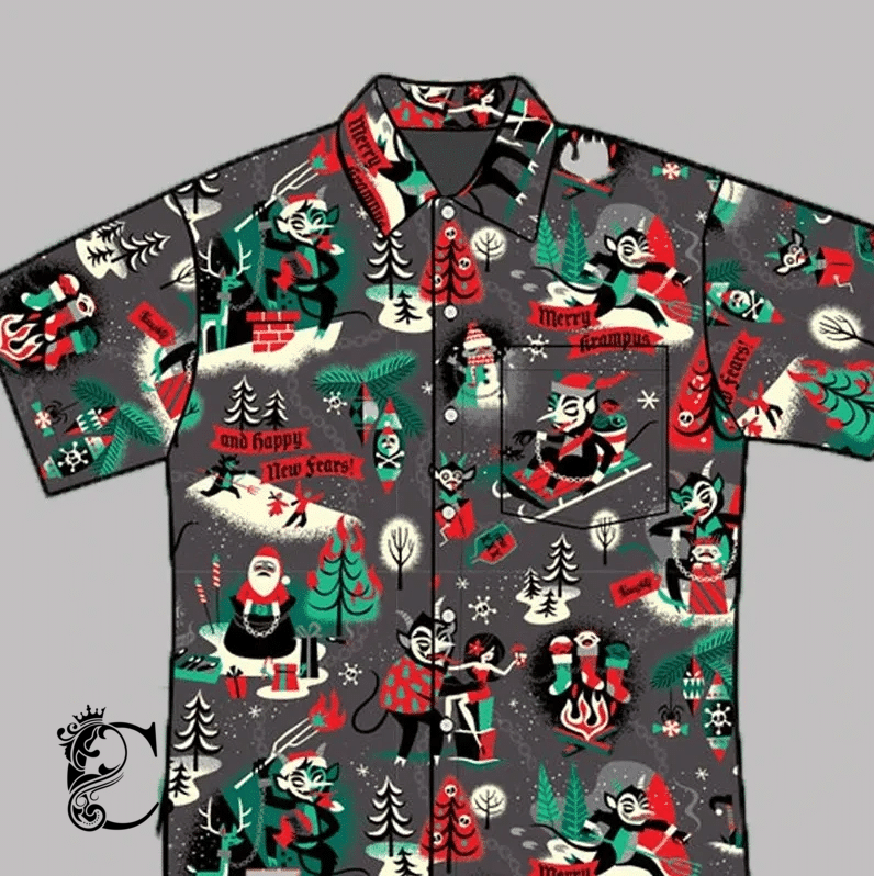 Beach Shirt Krampus Merry Chirstmas Hawaiian Shirt #H- Chillicothemall