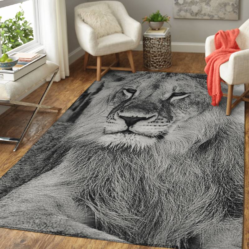 portrait of a lion – Animals Area Rug Carpet