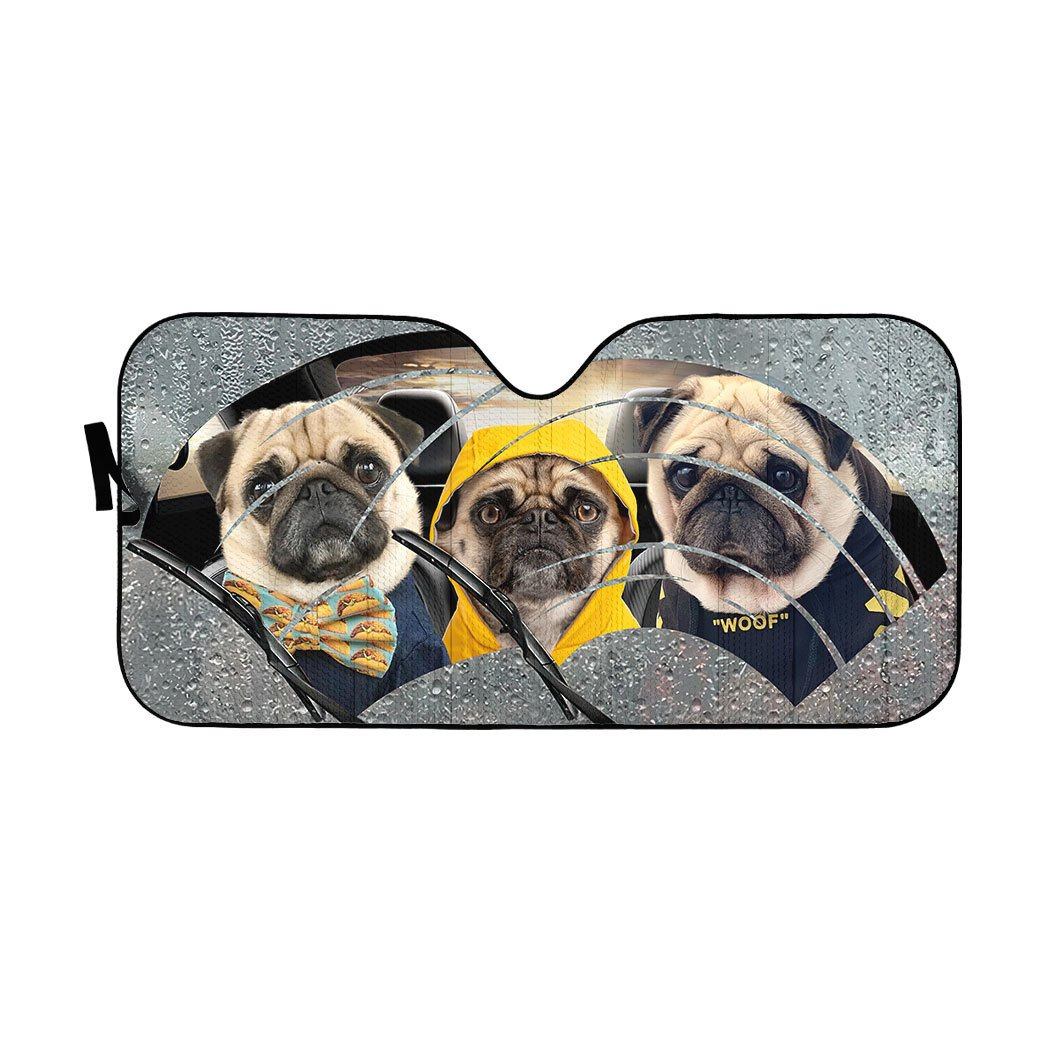 Gearhumans 3D Pugs 3 Custom Car Auto Sunshade – Doodledong Shop