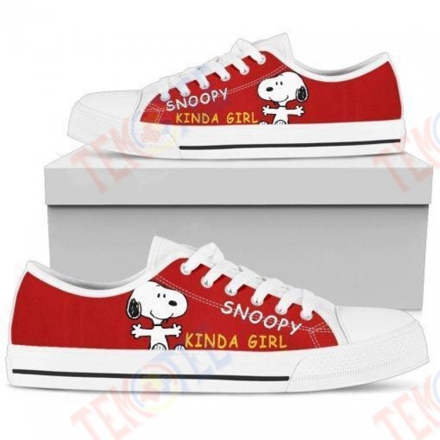 Mens Womens Snoopy Kinda Girl Low Top Shoes Custom Print Footwear Converse Sneakers TMT533