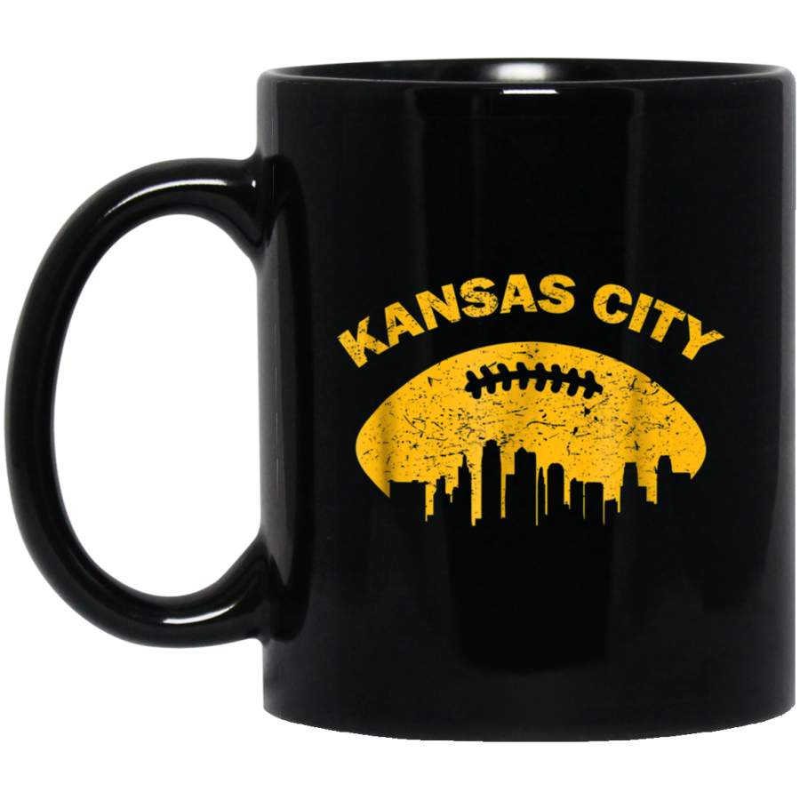 Vintage Kansas City Retro Football Graphic Mug Skyline