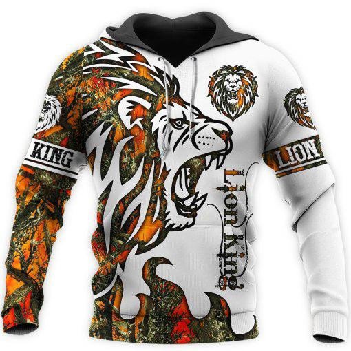 Lion Orange Tattoo Camo 3D All Over Printed Hoodie For Men And Women