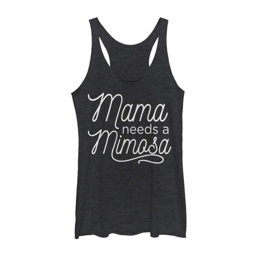 CHIN UP Women’s Mama Needs a Mimosa  Racerback Tank Black Heather