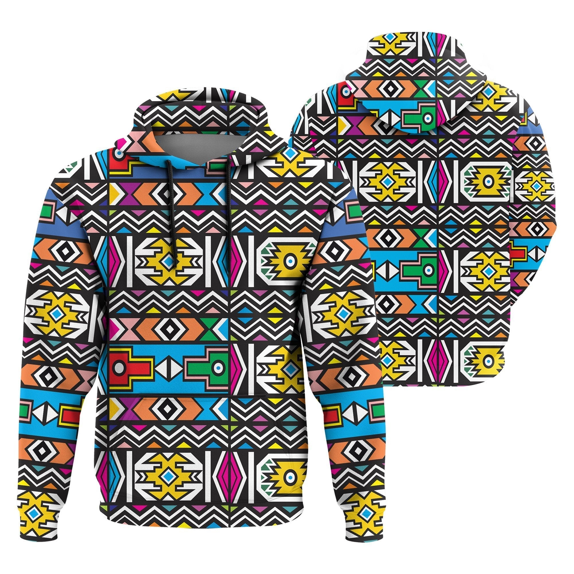 Wonderprint Hoodie – Retro Southern African Ndebele Pullover